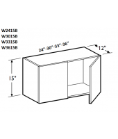 Midtown Grey Wall Cabinet 24W x 15H Double Door