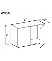 Spokane Polar White Wall Cabinet 30" Wide and 18" High - 2 Doors