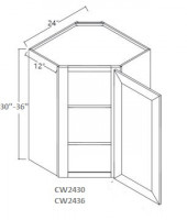 Lenox Canvas Corner Wall Cabinet-1 Door, 2 Adjustable Shelf