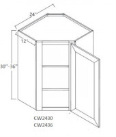 Taylor White Corner Wall Cabinet-1 Door, 2 Adjustable Shelf