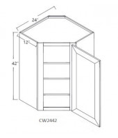 Taylor White High Blind Wall Cabinet-1 Door, 3 Adjustable Shelf