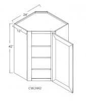 Lenox Country Linen High Blind Wall Cabinet-1 Door, 3 Adjustable Shelf
