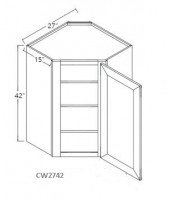 Lenox Mocha High Blind Wall Cabinet-1 Door, 3 Adjustable Shelf