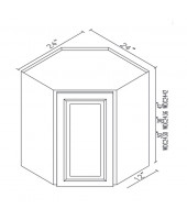 Signature Pearl Wall Diagonal Corner 30" High Single Door with 2 Shelves