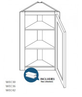 Lenox Mocha Wall End Corner- 1 Doors, 2 Shelves