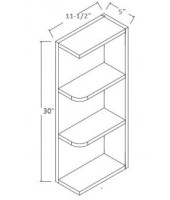 Signature Pearl Wall & Base Open End Shelf 30" High - No Door, 2 Fixed Shelves