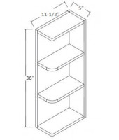 Signature Pearl Wall & Base Open End Shelf 36" High - No Door, 2 Fixed Shelves