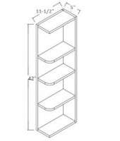 Gramercy White Wall & Base Open End Shelf 42" High - No Door, 3 Fixed Shelves