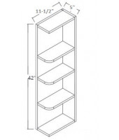 Sienna Rope Wall & Base Open End Shelf 42" High - No Door, 3 Fixed Shelves