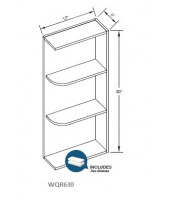 Lenox Canvas Wall Open End Shelf - No Door, 2 Fixed Shelves(Left & Right Side Open)