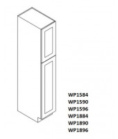 Uptown White Tall Pantry Cabinet 15"W x 96"H - 2 Doors, 1 Fixed and 6 Adjustable Shelves