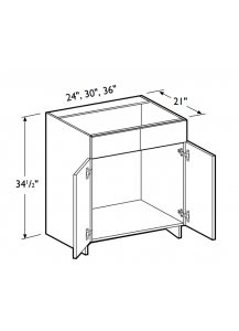 Shakertown Vanity Sink Base Cabinet 30" Wide - 2 Doors, No Drawer