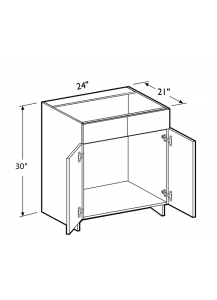 Country Oak Classic Vanity Sink Base Cabinet 24"W x 30"H - 2 Doors, No Drawer