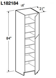 Essex Cumin Vanity Linen Cabinet 84" High - 2 Door, 1 Fixed and 4 Adjustable Shelves