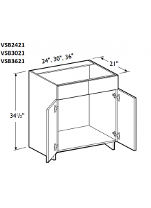 Madrid Beach Vanity Sink Base Cabinet 24" Wide - 2 Doors, 2 False Drawer Front