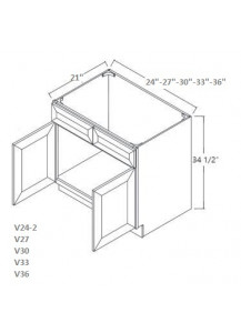 Taylor Creme Vanity Sink Base Cabinet - 1 Dummy Drawer, 2 Doors