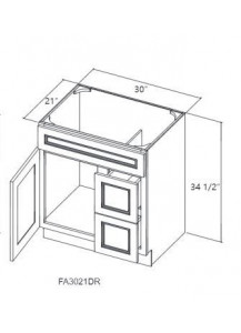 Mahogany Vanity with Drawers on the right