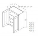 Wall Cabinet 24W x 42H Double Door with 3 Shelves