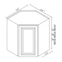 Wall Diagonal Corner 42" High Single Door with 2 Shelves